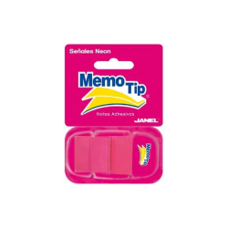 NOTAS ADHESIVAS JANEL MEMOTIP BANDERITAS 23X45MM 50H ROSA