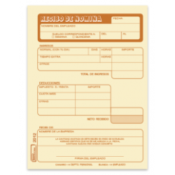 RECIBO DE NOMINA DUPLICADO 1/4 DE CARTA 25JUEGOS PRINTAFORM
