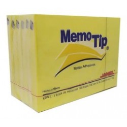 NOTAS ADHESIVAS JANEL MEMOTIP 3X4"100H AMARILLO