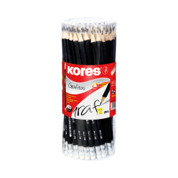 LAPIZ DE GRAFITO KORES TRIANGULAR NEGRO HB W ERASER