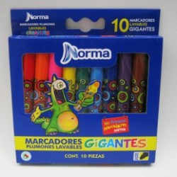 MARCADOR LAVABLES NORMA GIGANTES 10CLS
