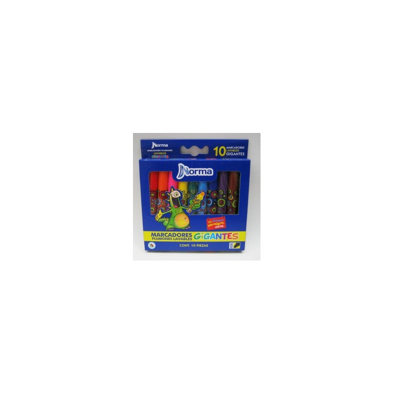 MARCADOR LAVABLES NORMA GIGANTES 10CLS