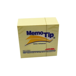 NOTAS ADHESIVAS JANEL MEMOTIP CUBO 3X3"400H AMARILLA