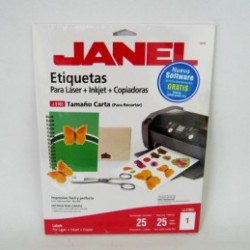 ETIQUETA LASER+INKJET 21.6X27.90CMS 25E J5165 JANEL