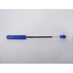 BOLIGRAFO MEDIANO AZOR 1.0MM AZUL TRANSPARENTE PIN POINT