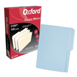 FOLDER CARTULINA OXFORD CARTA AZUL