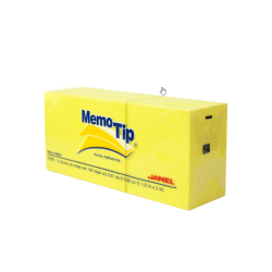 NOTAS ADHESIVAS JANEL MEMOTIP 1.5X2"100H AMARILLA