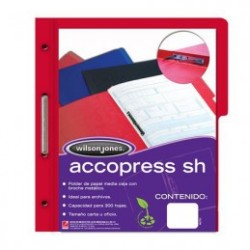 CARPETA T PRESSB CARTA MC ACCO C/BROCHE 8CMS SIN PERCALINA ROJA