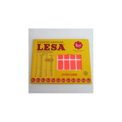 ETIQUETA CHICA FLOURES ROJO LESA 24X13MM 432