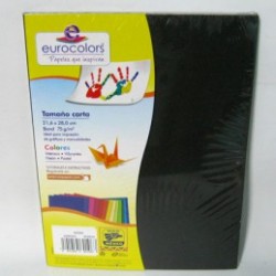 PAPEL CARTA NEGRO EUROCOLOR 100PZ