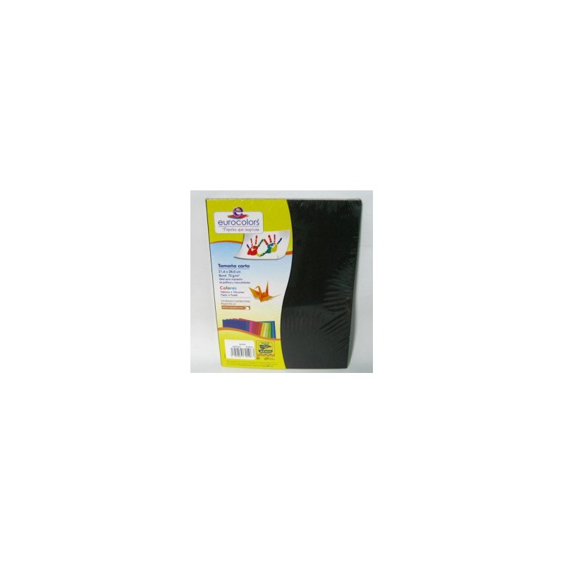 PAPEL CARTA NEGRO EUROCOLOR 100PZ