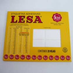 ETIQUETA CHICA BLANCA LESA 38X21MM 300