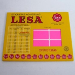 ETIQUETA CHICA FLOURES ROSA LESA 38X21MM 180