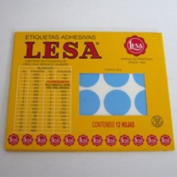 ETIQUETA CHICA FLOURES AZUL LESA 0 25MM 240