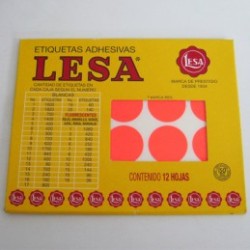 ETIQUETA CHICA FLOURES ROJO LESA 0 25MM 240